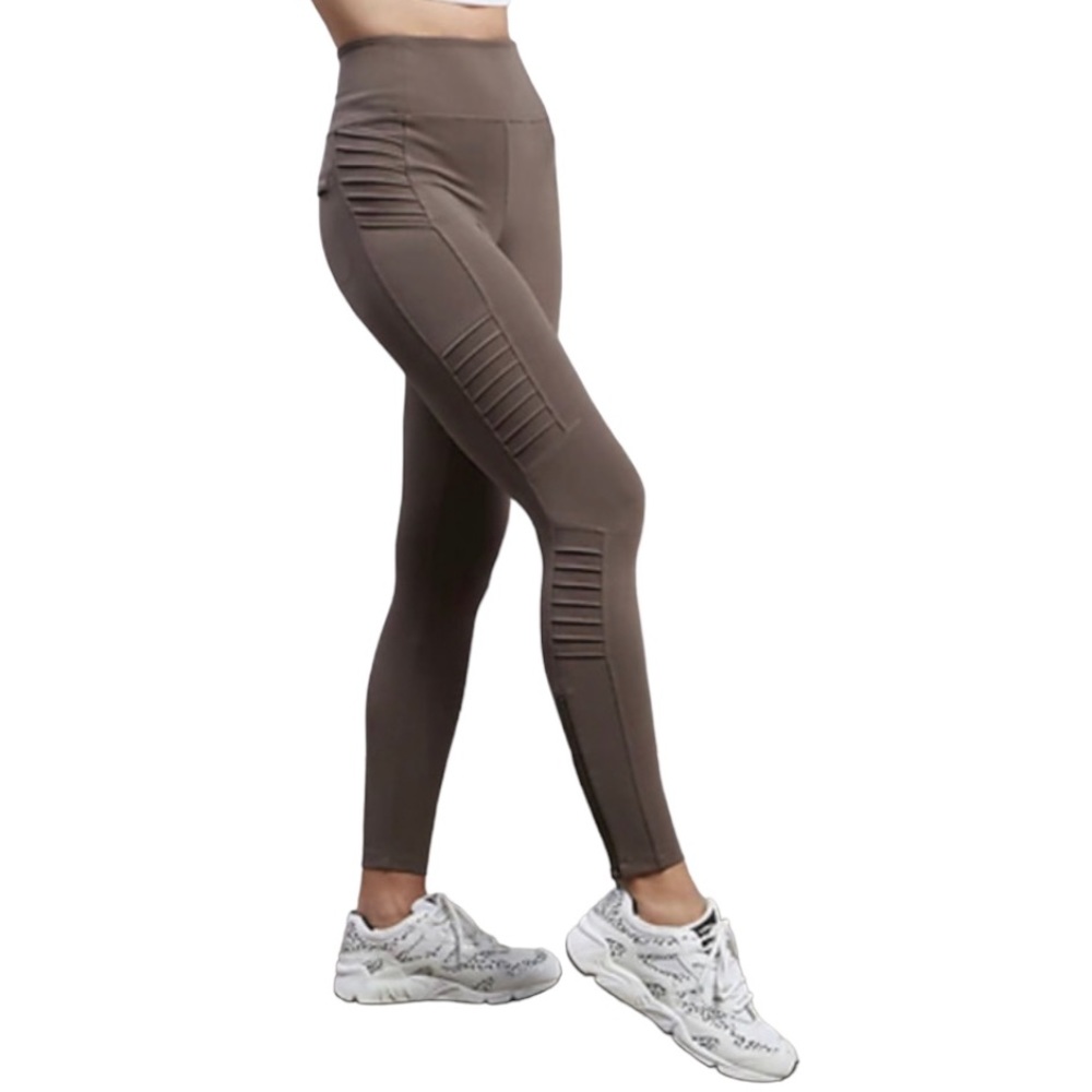 Athleta Delancey Moto Tight Leggings Coffee House Size XL